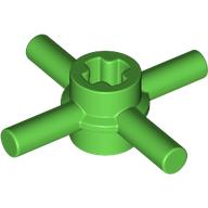 Technic Axle Connector Hub with 4 Bars at 90°, Reinforced Axle Hole (Bright Green)