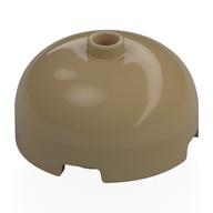 Brick Round 3 x 3 Dome with Center Stud (Dark Tan)