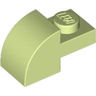 Brick Curved 1 x 2 x 1 with Curved Top (Yellowish Green)