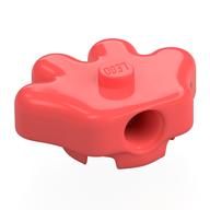 Brick Special, Hand 3 x 3 with Center Stud, 2 x 2 Anti-Studs (Coral)