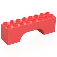 Duplo Brick 2 x 8 x 2 Arch (Coral)
