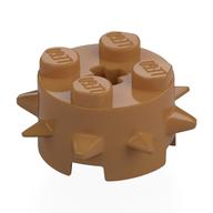 Brick Round 2 x 2 Special with Spikes (Medium Nougat)