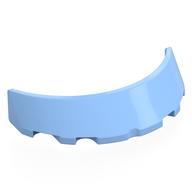 Windscreen 3 x 6 x 1 Curved with Rectangular Stud Holder in Bottom (Bright Light Blue)