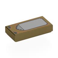 Tile 1 x 2 with Silver Arched Window Print (Metallic Gold)