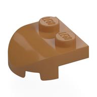 Brick Wedged, Rounded 2 x 2 with Curved Front, 2 Studs (Medium Nougat)