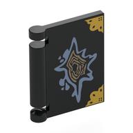 Book Cover with Gold Decorations, Sand Blue/Tan Shapes (Stabbed Tom Riddle Diary) Print (Black)