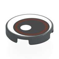 Tile Round 2 x 2 with White Eyes, Reddish Brown Iris, Black Pupil Print (Dark Bluish Gray)