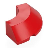 Brick Round Corner 4 x 4 x 1 with Bottom Cut Outs, No Studs, Flat Top (Red)