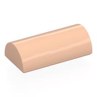 Brick Curved 2 x 4 Double, No Studs, with Groove (Light Nougat)