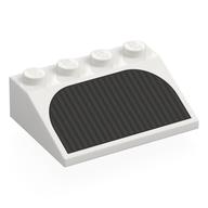 Brick Sloped 33° 3 x 4 with Black Vent Print (White)