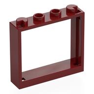 Window 1 x 4 x 3 without Shutter Tabs (Dark Red)