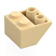 Brick Sloped Inverted 45° 2 x 2 [Round Hollow Bottom Pin, Bar-sized Stud Holes] (Tan)