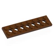 Technic Plate 2 x 8 [7 Holes] (Reddish Brown)