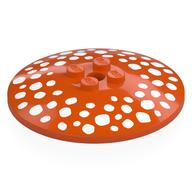 Dish 6 x 6 Inverted (Radar) with White Spots (Mushroom Head) Print (Reddish Orange)