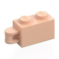 Brick Special 1 x 2 with Vertical Closed Handle on Edge (Light Nougat)