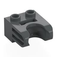 Technic Brick Special 1 x 2 with Ball Socket Wide (Dark Bluish Gray)