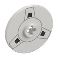 Technic Disc 3 x 3 with Dark Bluish Grey/Black Tape Reel Print (White)