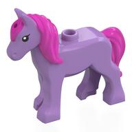 Animal, Foal, Long Mane Dark Pink with Black Eyes Print (Medium Lavender)