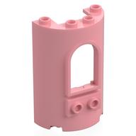Cylinder Half 2 x 4 x 5 with 1 x 2 Cutout and Arched Window (Warm Pink)