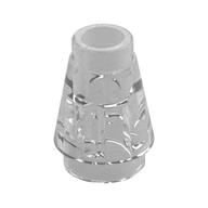 Cone 1 x 1 [Top Groove] (Trans-Clear)