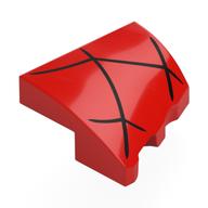 Brick Wedged, Curved 2 x 2 with Stud Notch Left with Black Spider Webbing Print (Red)