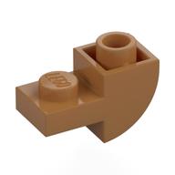 Brick Curved Inverted 1 x 2 with 1 x 1 Cutouts (Medium Nougat)