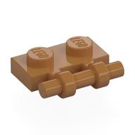 Plate Special 1 x 2 Side Handle [Free Ends] (Medium Nougat)