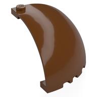 Panel 5 x 5 x 3 1/3 Corner, Curved Top (Reddish Brown)