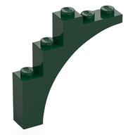 Brick Arch 1 x 5 x 4 [Continuous Bow, Raised Underside Cross Supports] (Dark Green)