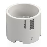 Brick Round 3 x 3 x 2 Recessed Center with 2 x 2 Studs and Axle Hole with Spaceship Truss Print (White)