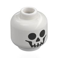 Minifig Head Skeleton, Black Skull Face Print (White)