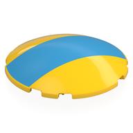 Brick Round Curved 6 x 6 x 1 with Dark Azure Stripe Print (Yellow)