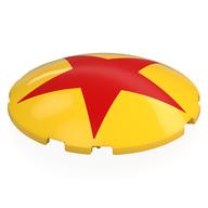 Brick Round Curved 6 x 6 x 1 with Red Star Print (Yellow)