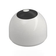 Dome 1 x 1 x 2/3 with Black Dot (Eye) Print (White)