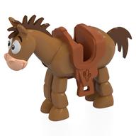 Animal, Horse 'Bullseye' with Tan Face, Dark Orange Saddle, Dark Brown Mane, Tail Print (Medium Nougat)
