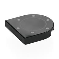 Tile Round 2 x 2 Half Circle with Silver Circle, Dots Print (Black)