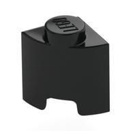Brick Round, Quarter 1 x 1 (Black)