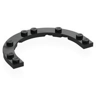 Plate Round Half 5 x 8 with 4 x 6 Round Cutout (Black)
