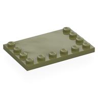 Plate Special 4 x 6, Studs on 3 Edges (Olive Green)