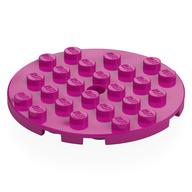 Plate Round 6 x 6 with Hole (Magenta)
