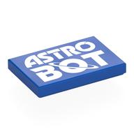 Tile 2 x 3 with White 'ASTRO BOT' Print (Blue)