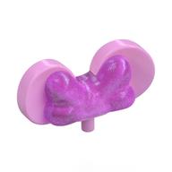 Headwear Accessory Bow with Minnie Mouse Ears, Small Pin, Opal Trans-Dark Pink Pattern (Bright Pink)