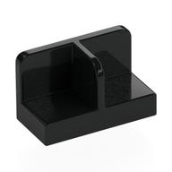 Panel 1 x 2 x 1 with Rounded Corners and Central Divider (Black)