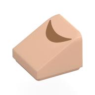 Brick Sloped 30° 1 x 1 x 2/3 with Medium Nougat Bow (Eyebrow) Print (Light Nougat)