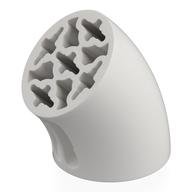 Brick Round 3 x 3 D. Tube with 45° Elbow and Axle Holes (Crossholes) at Each End (White)