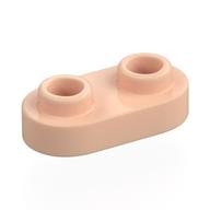 Plate Special 1 x 2 Rounded with 2 Open Studs (Light Nougat)