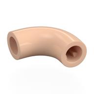 Brick Round 1 x 1 diameter Tube with 90 Degree Elbow (2 x 2 x 1) and Axle Holes (Crossholes) at each end (Light Nougat)