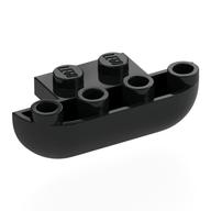 Brick Round, Curved Inverted Triple 1 x 3 x 1 with 1 x 2 Extension (Black)