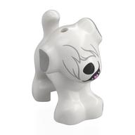 Animal, Dog, Small Standing with Dark Bluish Grey Ears, Hair over Eyes Print (White)