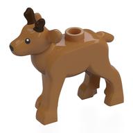 Animal, Reindeer Baby with Dark Brown Antlers Print (Medium Nougat)